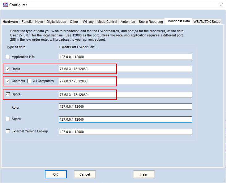 Configuration Screen Shot